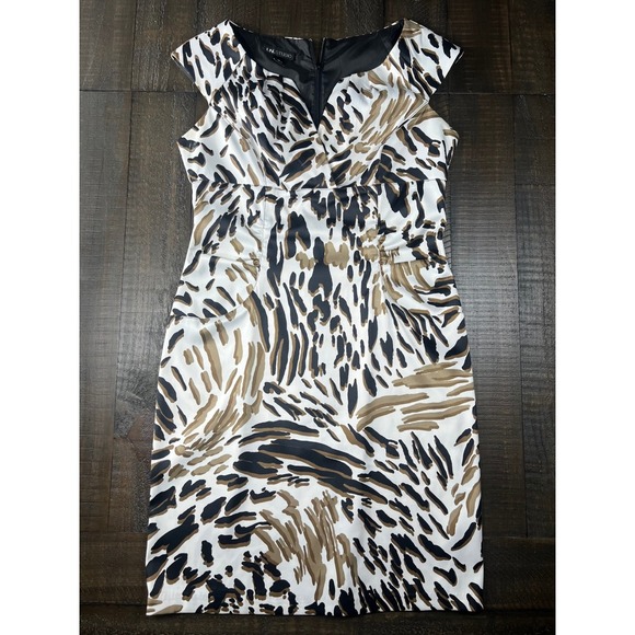 I.N. Studio Animal Print Dress Sleeveless Career Party Cocktail Size 10 - Picture 1 of 8